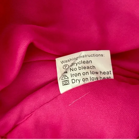 Custom U.S. Small Hot Pink Sequin One Shoulder Prom Gown W Slit - Picture 9 of 12